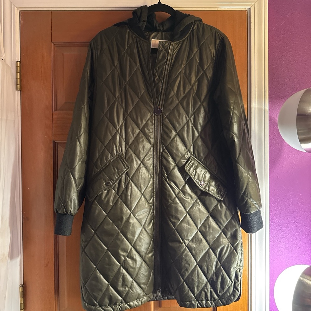Michael Kors Dark Green Quilted Puffer Jacket, size M